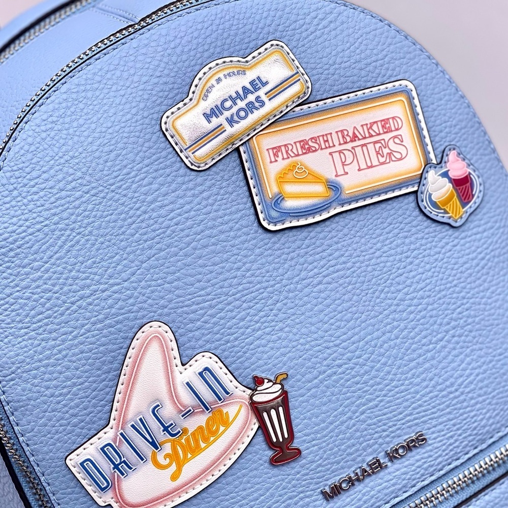 Michael Kors Blue Backpack with Patches - Picture 9 of 15